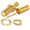 RP-SMA Bulkhead Crimp connector for 100, RG-174 series cable