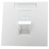 EuroLan faceplate, for 1 keystone, 90°, white (without keystone)