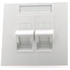LY-FP14, EuroLan faceplate, for 2 keystone, 90°, white (without keystone)