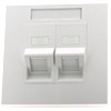 EuroLan faceplate, for 2 keystone, 90°, white (without keystone)