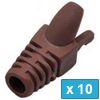 RJ45 Strain Relief Boot - Brown - 10 pcs