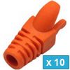 RJ45 Strain Relief Boot - Orange - 10 pcs