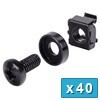 EZ-M6CKB-40 - Rackmount M6 Cage Nuts Screws - 40 pcs Black