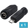 Power Adapter DC 5.5 * 2.1mm Female to USB micro