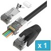 EZ-RJ457T-D-PT - Cat7/Cat.6A, Θωρακισμένο 2-Piece Pass Through Βύσμα με DoveTail - 1 τεμ