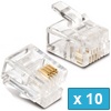 6P4C RJ11 conector - 10 τεμ