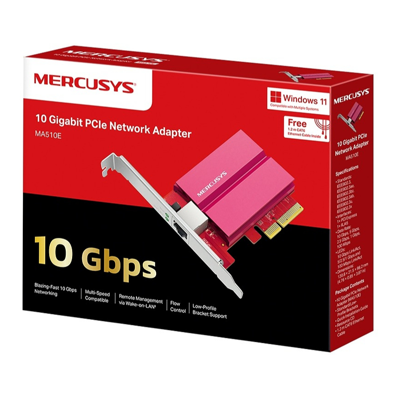 Mercusys MA510E, Network adapter, PCI express, 10 Gbps — image 3 of 4