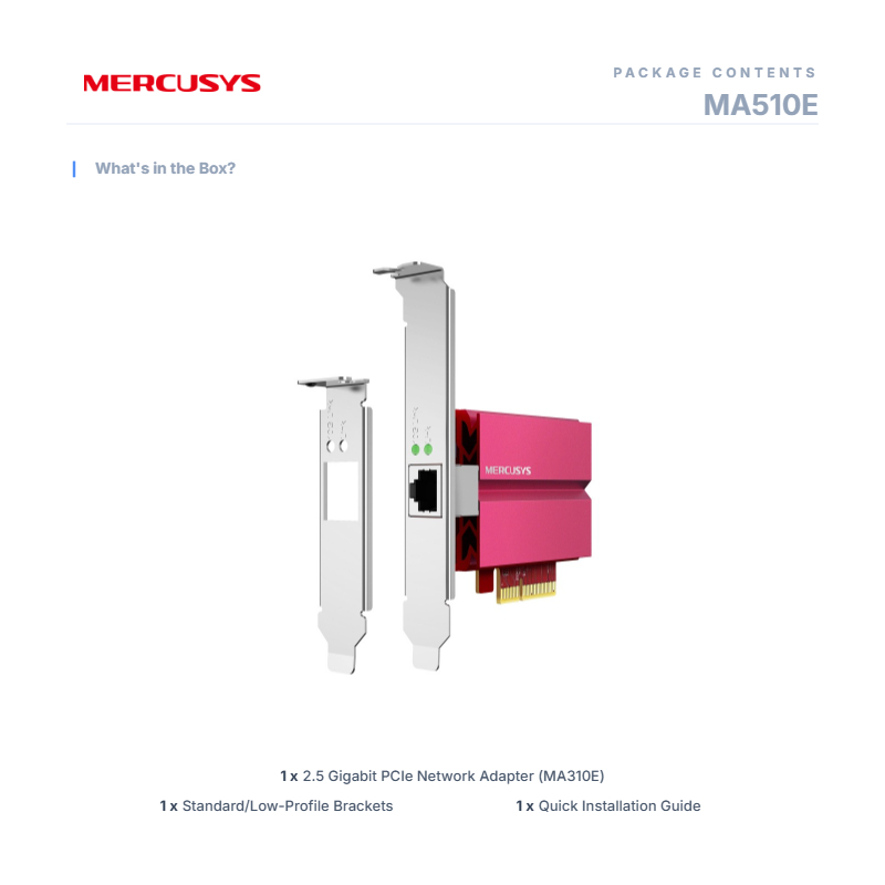 Mercusys MA510E, Network adapter, PCI express, 10 Gbps — image 4 of 4