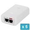 Ubiquiti POE-24-24W-5P, Gigabit PoE Injector, 24V/1A (24W), White EU - 5 pack