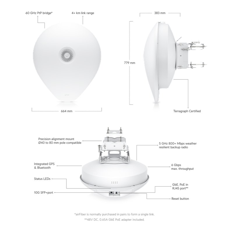 Ubiquiti AF60-XG, UISP airFiber 60 XG — image 2 of 5