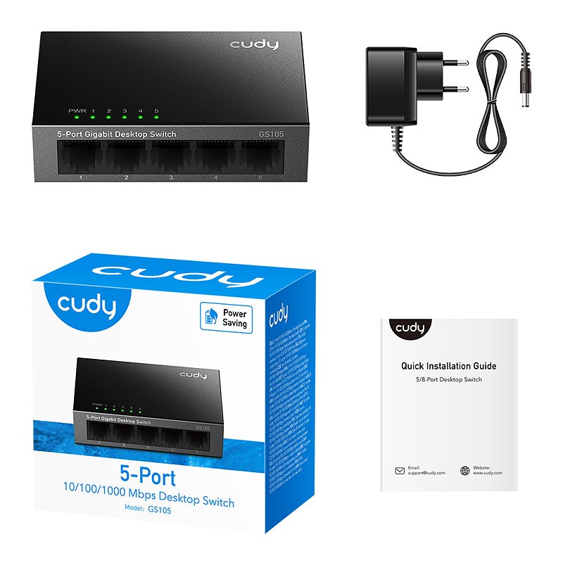 Cudy GS105, 5-Port 10/100/1000Mbps Desktop Switch — image 4 of 4