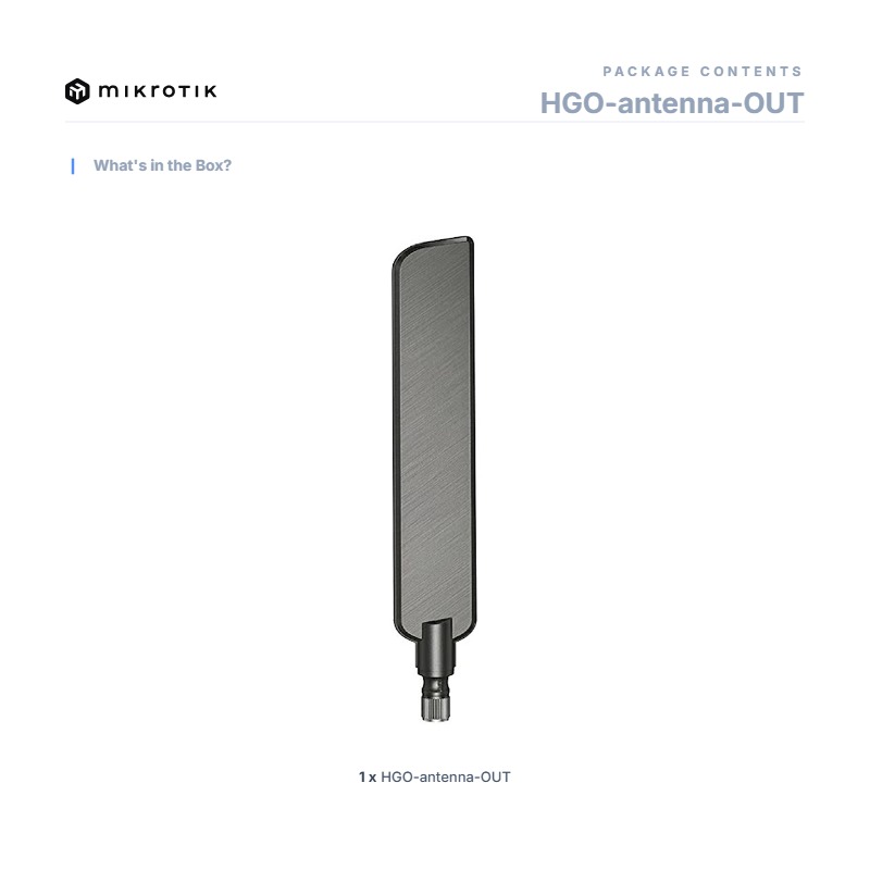 MikroTik HGO-antenna-OUT, outdoor antenna, RP-SMA male — εικόνα 3 από 3