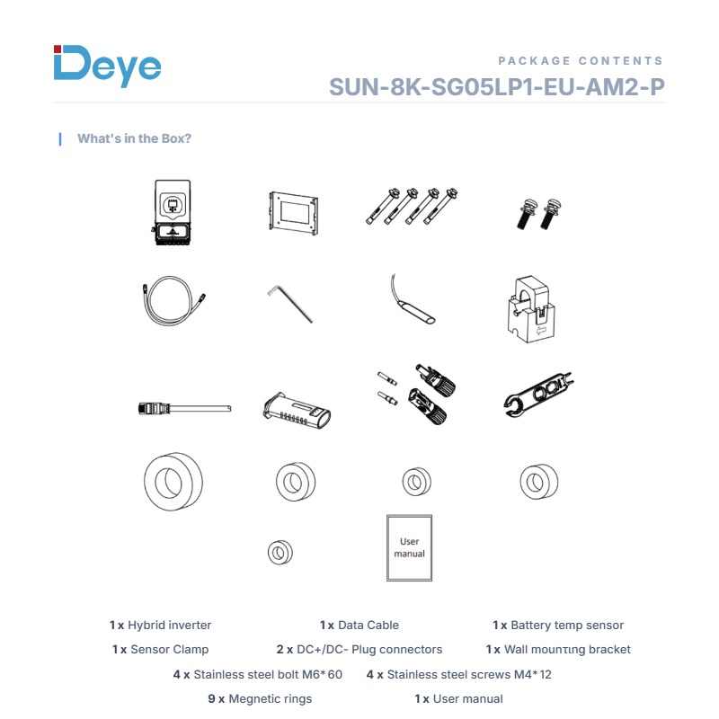 DEYE SUN-8K-SG05LP1-EU-AM2-P, hybrid inverter 8 kW 1 phase 5th generation LV — image 5 of 5