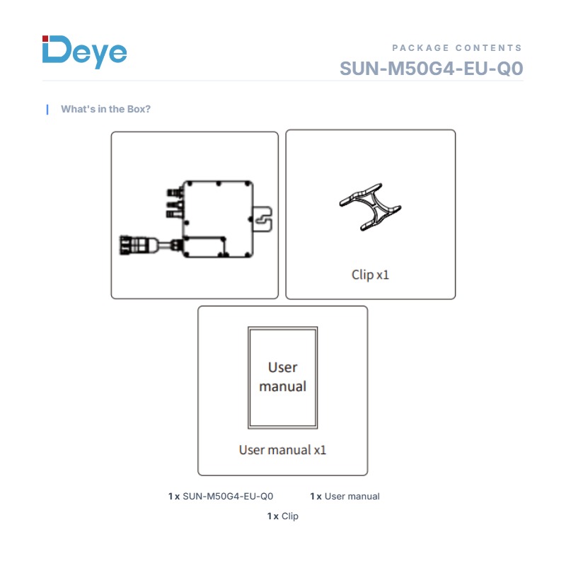 DEYE SUN-M50G4-EU-Q0, 500W Single Phase 1 MPPT Microinverter — image 4 of 4