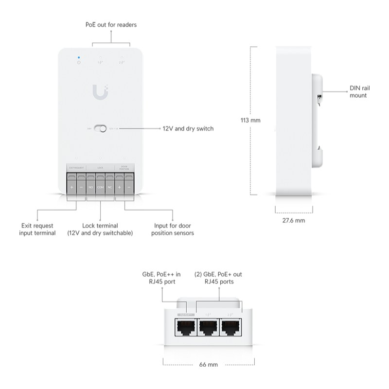 Ubiquiti UA-Hub-Door-Mini, Κέντρο πρόσβασης UniFi Door Mini — εικόνα 2 από 5
