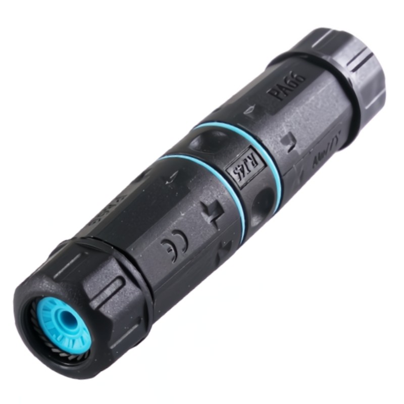 EZ-RJ45CPL-W4, Waterproof Ethernet Cat6 Coupler System, IP68, Black — image 1 of 5