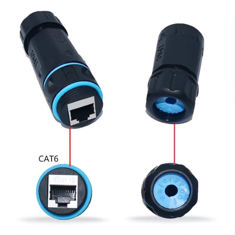 EZ-RJ45CPL-W4, Waterproof Ethernet Cat6 Coupler System, IP68, Black — image 2 of 5