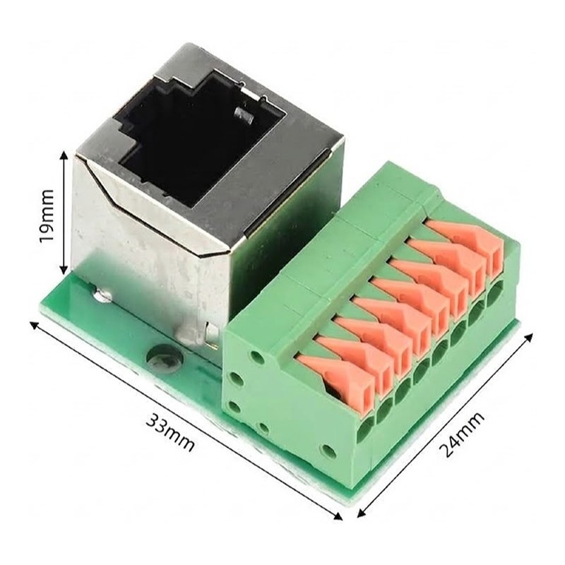 EZ-RJ45SAPV, RJ45 Female To 8 Pin Push-in Spring Screwless Terminal Block Vertical — image 5 of 5