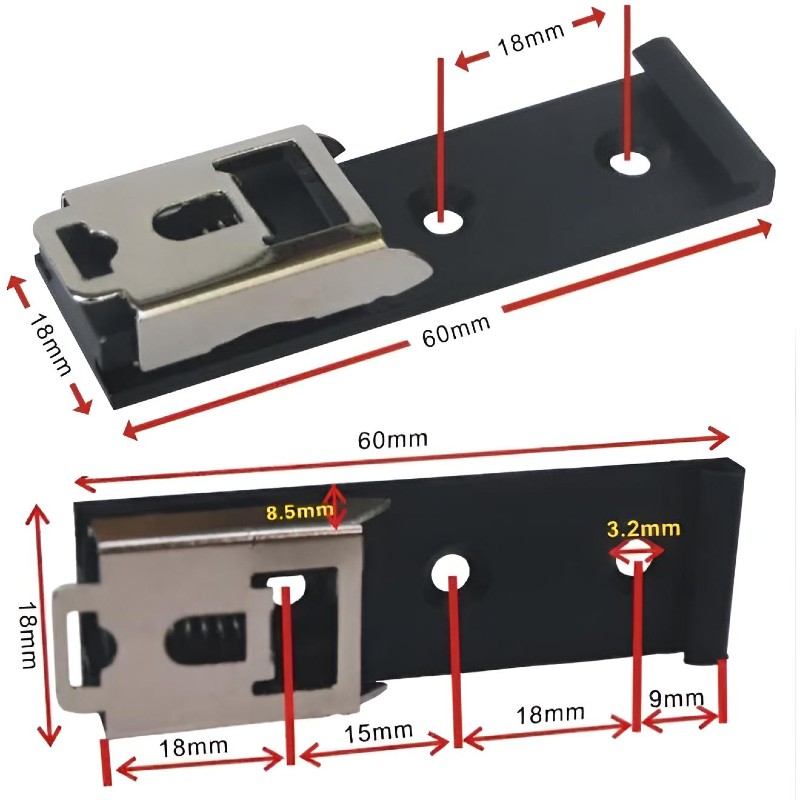 EZ-SPDRC5, 60x18x8mm Universal 35mm DIN Rail spring clip — image 5 of 5