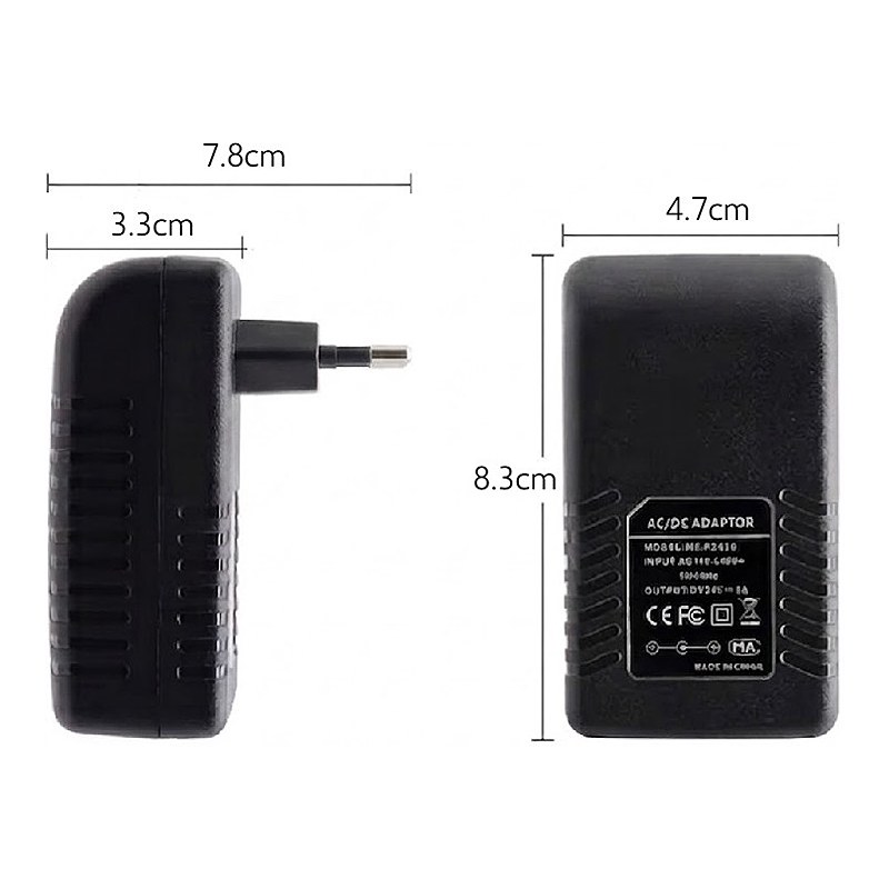 HX-P2410G, 24v 24W Gigabit Power Supply PoE Injector - Wallplug — image 4 of 5