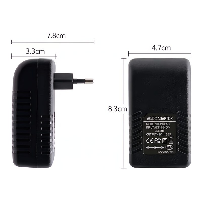 HX-PA4805G, 48v 24W Gigabit Power Supply PoE Injector - Wallplug — image 4 of 5