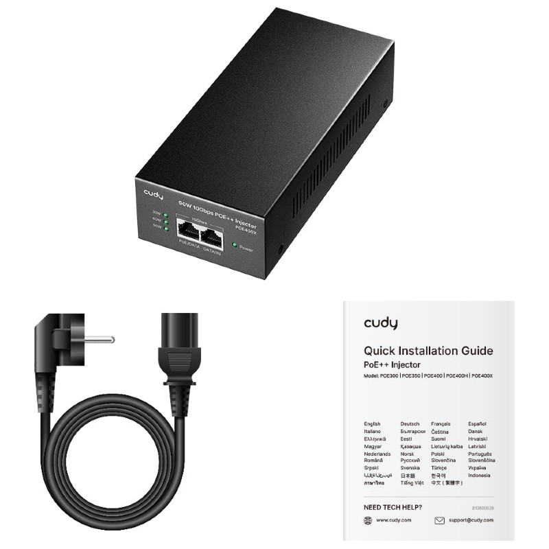 Cudy POE400X, 10G PoE injector, 802.3af/at/bt, 90W — image 4 of 4