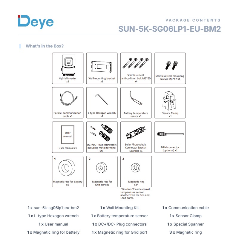 DEYE SUN-5K-SG06LP1-EU-BM2, hybrid inverter 5 kW, 1 phase, LV, 6th generation — image 5 of 5
