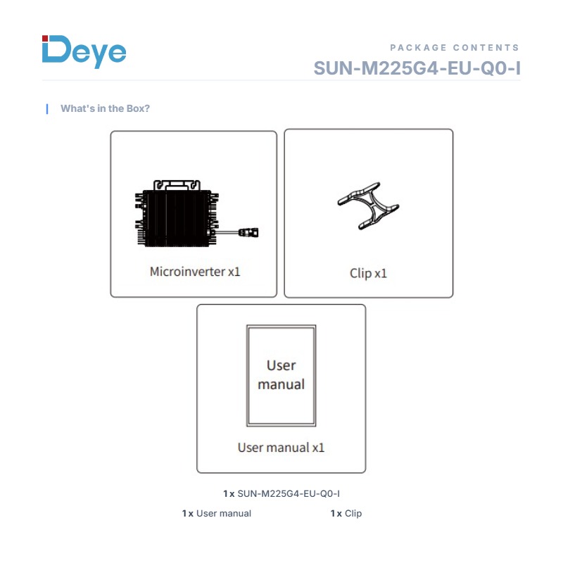 DEYE SUN-M225G4-EU-Q0-I, Μικρομετατροπέας, 2250W, 4 MPPT — εικόνα 3 από 3