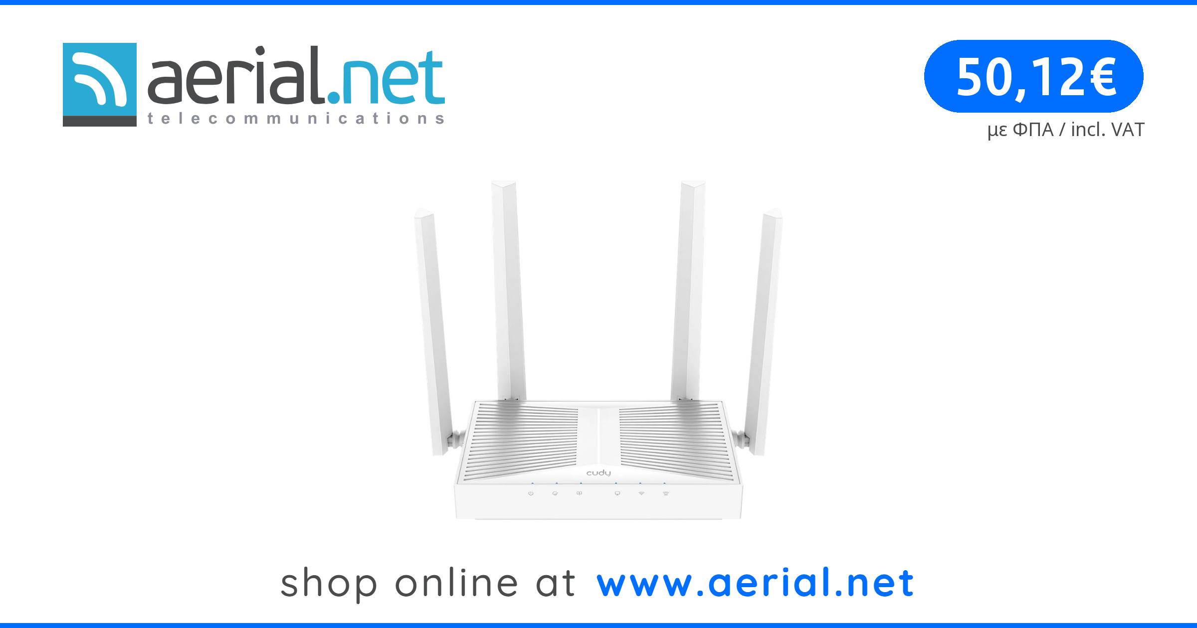 Cudy WR3000E, AX3000 Gigabit Mesh Wi-Fi 6 Router White 1.0 | Aerial.net