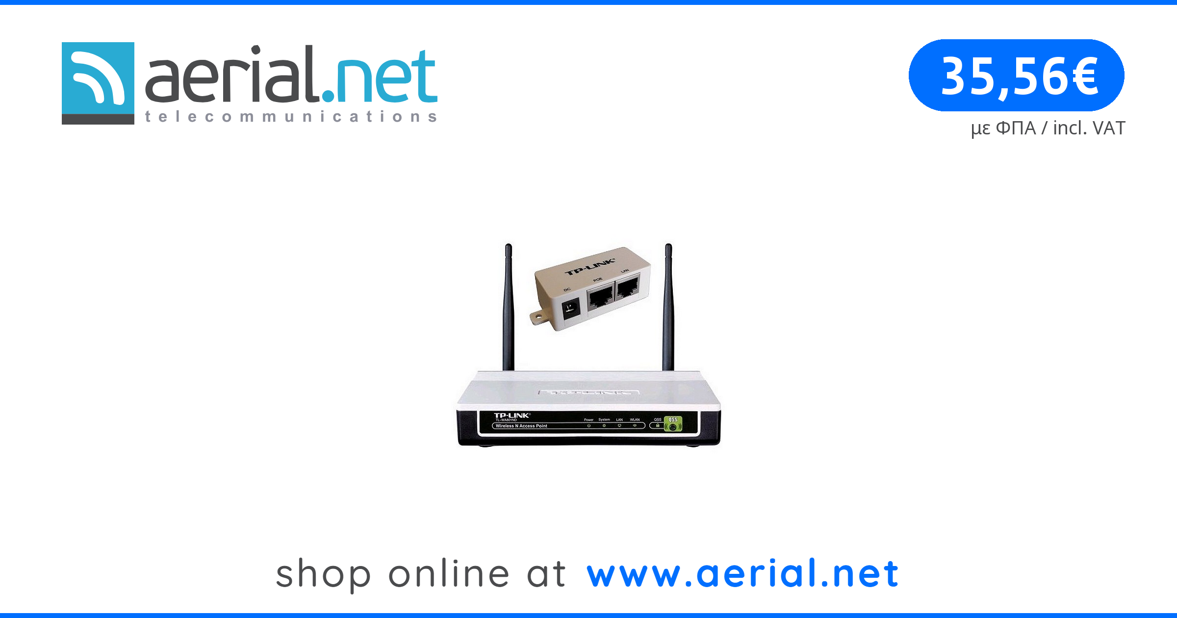 TP-Link N300 WiFi Access Point, 1 10 / 100M Port, Passive PoE Supported, 2 Fixed Antennas (TL-WA801N) : Tp-Link